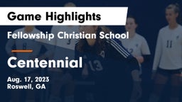 Fellowship Christian School vs Centennial  Game Highlights - Aug. 17, 2023
