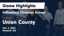 Fellowship Christian School vs Union County  Game Highlights - Oct. 3, 2023