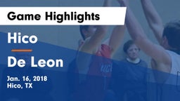 Hico  vs De Leon  Game Highlights - Jan. 16, 2018