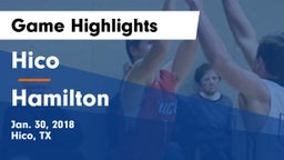 Hico  vs Hamilton  Game Highlights - Jan. 30, 2018