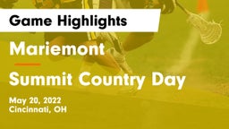 Mariemont  vs Summit Country Day Game Highlights - May 20, 2022