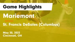 Mariemont  vs St. Francis DeSales  (Columbus) Game Highlights - May 30, 2022