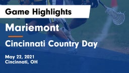 Mariemont  vs Cincinnati Country Day  Game Highlights - May 22, 2021