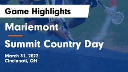 Mariemont  vs Summit Country Day Game Highlights - March 31, 2022