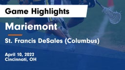 Mariemont  vs St. Francis DeSales  (Columbus) Game Highlights - April 10, 2022