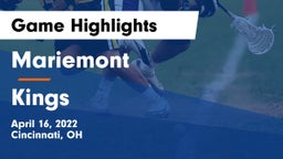 Mariemont  vs Kings  Game Highlights - April 16, 2022