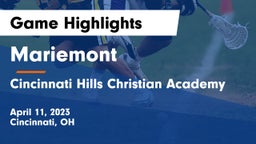 Mariemont  vs Cincinnati Hills Christian Academy Game Highlights - April 11, 2023