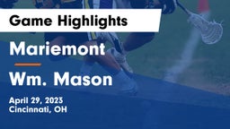 Mariemont  vs Wm. Mason  Game Highlights - April 29, 2023