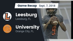 Recap: Leesburg  vs. University  2018