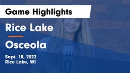 Rice Lake  vs Osceola  Game Highlights - Sept. 10, 2022