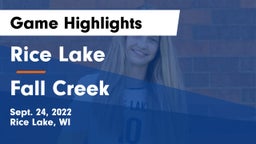Rice Lake  vs Fall Creek  Game Highlights - Sept. 24, 2022