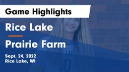 Rice Lake  vs Prairie Farm  Game Highlights - Sept. 24, 2022