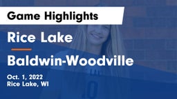 Rice Lake  vs Baldwin-Woodville  Game Highlights - Oct. 1, 2022