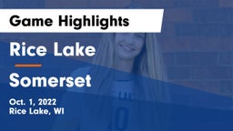 Rice Lake  vs Somerset  Game Highlights - Oct. 1, 2022