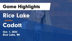 Rice Lake  vs Cadott  Game Highlights - Oct. 1, 2022