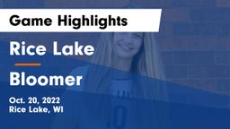 Rice Lake  vs Bloomer  Game Highlights - Oct. 20, 2022