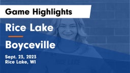 Rice Lake  vs Boyceville  Game Highlights - Sept. 23, 2023