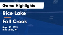 Rice Lake  vs Fall Creek  Game Highlights - Sept. 23, 2023