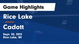 Rice Lake  vs Cadott  Game Highlights - Sept. 30, 2023