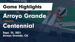 Arroyo Grande  vs Centennial  Game Highlights - Sept. 25, 2021