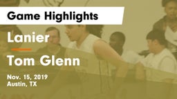 Lanier  vs Tom Glenn  Game Highlights - Nov. 15, 2019