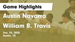 Austin Navarro  vs William B. Travis  Game Highlights - Jan. 24, 2020