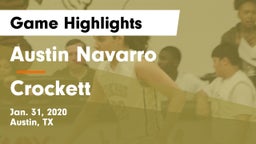 Austin Navarro  vs Crockett  Game Highlights - Jan. 31, 2020