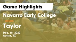 Navarro Early College  vs Taylor  Game Highlights - Dec. 18, 2020