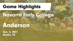 Navarro Early College  vs Anderson  Game Highlights - Jan. 2, 2021