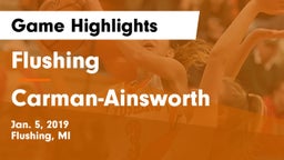 Flushing  vs  Carman-Ainsworth   Game Highlights - Jan. 5, 2019