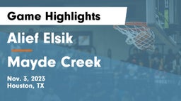 Alief Elsik  vs Mayde Creek  Game Highlights - Nov. 3, 2023