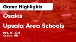 Osakis  vs Upsala Area Schools Game Highlights - Dec. 15, 2023