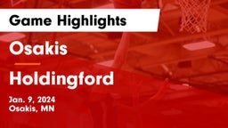 Osakis  vs Holdingford  Game Highlights - Jan. 9, 2024