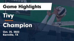 Tivy  vs Champion  Game Highlights - Oct. 25, 2022