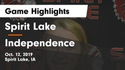 Spirit Lake  vs Independence  Game Highlights - Oct. 12, 2019
