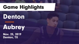 Denton  vs Aubrey  Game Highlights - Nov. 25, 2019