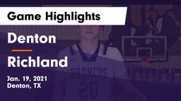 Denton  vs Richland Game Highlights - Jan. 19, 2021