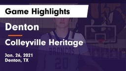 Denton  vs Colleyville Heritage  Game Highlights - Jan. 26, 2021