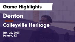 Denton  vs Colleyville Heritage  Game Highlights - Jan. 20, 2023