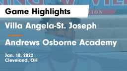 Villa Angela-St. Joseph  vs Andrews Osborne Academy Game Highlights - Jan. 18, 2022