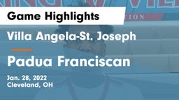 Villa Angela-St. Joseph  vs Padua Franciscan  Game Highlights - Jan. 28, 2022