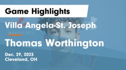 Villa Angela-St. Joseph vs Thomas Worthington  Game Highlights - Dec. 29, 2023