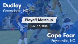 Matchup: Dudley vs. Cape Fear  2016