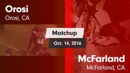 Matchup: Orosi  vs. McFarland  2016