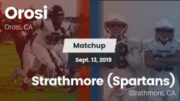 Matchup: Orosi  vs. Strathmore (Spartans) 2019