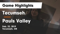 Tecumseh  vs Pauls Valley  Game Highlights - Feb. 22, 2019