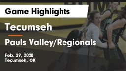 Tecumseh  vs Pauls Valley/Regionals Game Highlights - Feb. 29, 2020