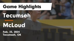 Tecumseh  vs McLoud Game Highlights - Feb. 23, 2024