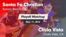 Matchup: Santa Fe Christian vs. Chula Vista  2016