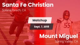 Matchup: Santa Fe Christian vs. Mount Miguel  2018